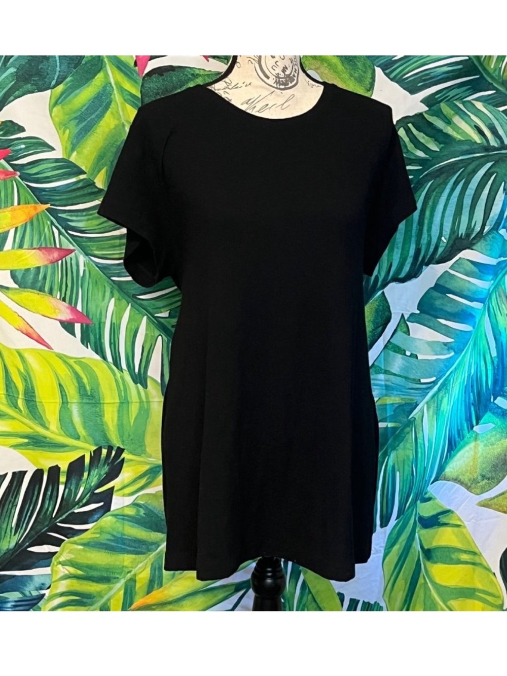 Pea in the Pod Large Black Slim Stretchy Large Tie Back Office City Classic Top